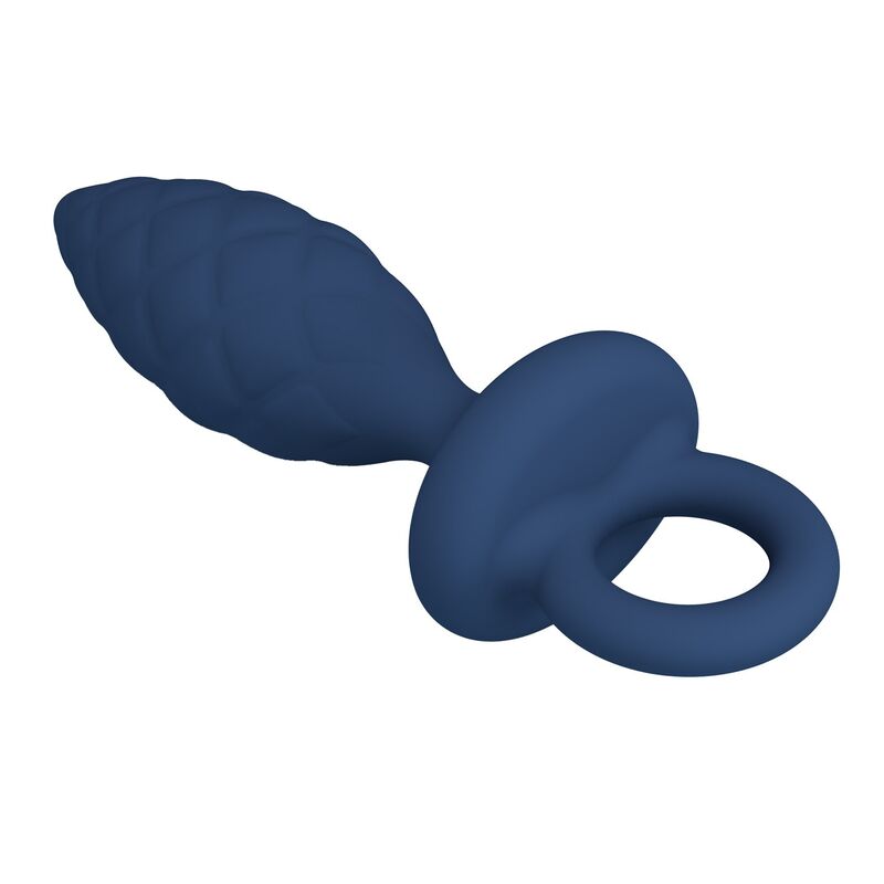 MR PLAY - TEXTURED ANAL PLUG WITH RING BLUE L · Jucarii Anale (imaginea 7)
