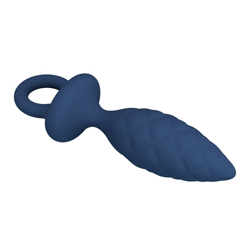 MR PLAY - TEXTURED ANAL PLUG WITH RING BLUE M · Jucarii Anale (imaginea 6)