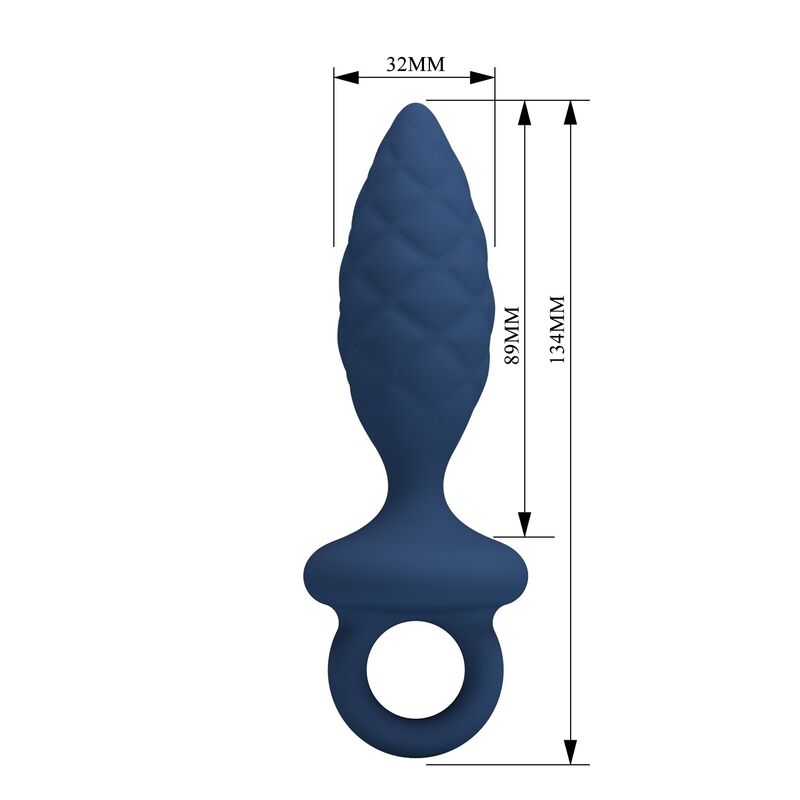 MR PLAY - TEXTURED ANAL PLUG WITH RING BLUE M · Jucarii Anale (imaginea 7)