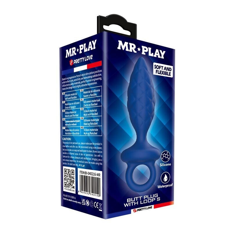 Mr Play-Dop Anal Texturat cu Inel Albastru Mărimea S 7 MR PLAY - TEXTURED ANAL PLUG WITH RING BLUE S · Jucarii Anale (imaginea 7)