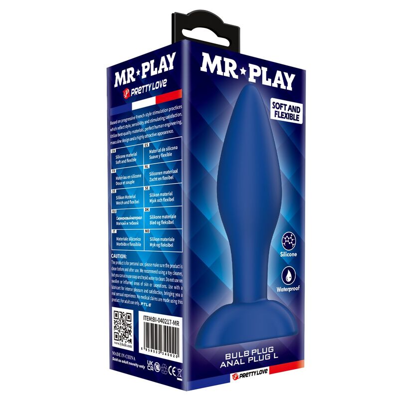 MR PLAY - TAPERED SILICONE ANAL PLUG BLUE L · Jucarii Anale (imaginea 6)