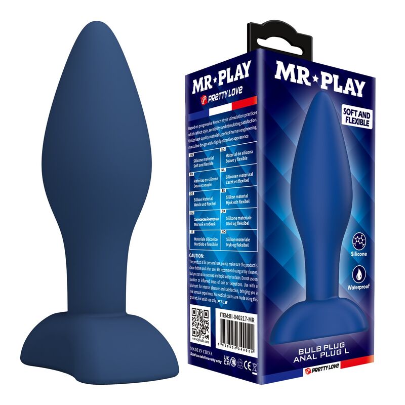 MR PLAY - TAPERED SILICONE ANAL PLUG BLUE L · Jucarii Anale