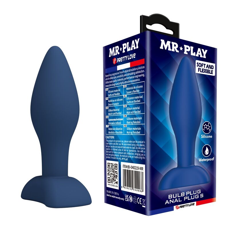 MR PLAY - TAPERED SILICONE ANAL PLUG BLUE S · Jucarii Anale