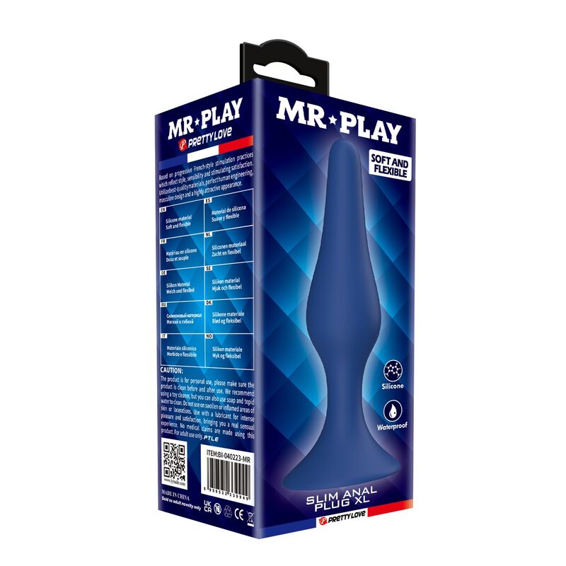 MR PLAY - TAPERED SILICONE ANAL PLUG BLUE XL · Jucarii Anale (imaginea 2)