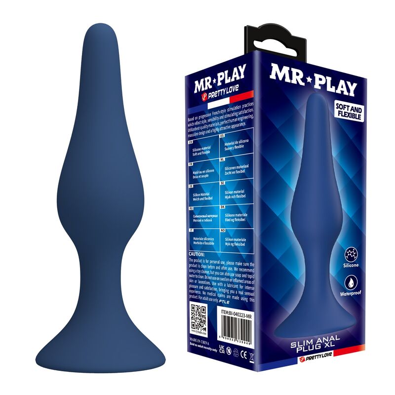 MR PLAY - TAPERED SILICONE ANAL PLUG BLUE XL · Jucarii Anale