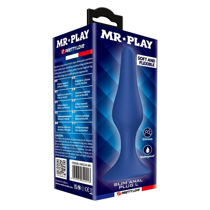 Mr Play-Dop Anal Slim din Silicon Albastru Mărimea L 3 MR PLAY - SLIM SILICONE ANAL PLUG BLUE L · Jucarii Anale (imaginea 3)