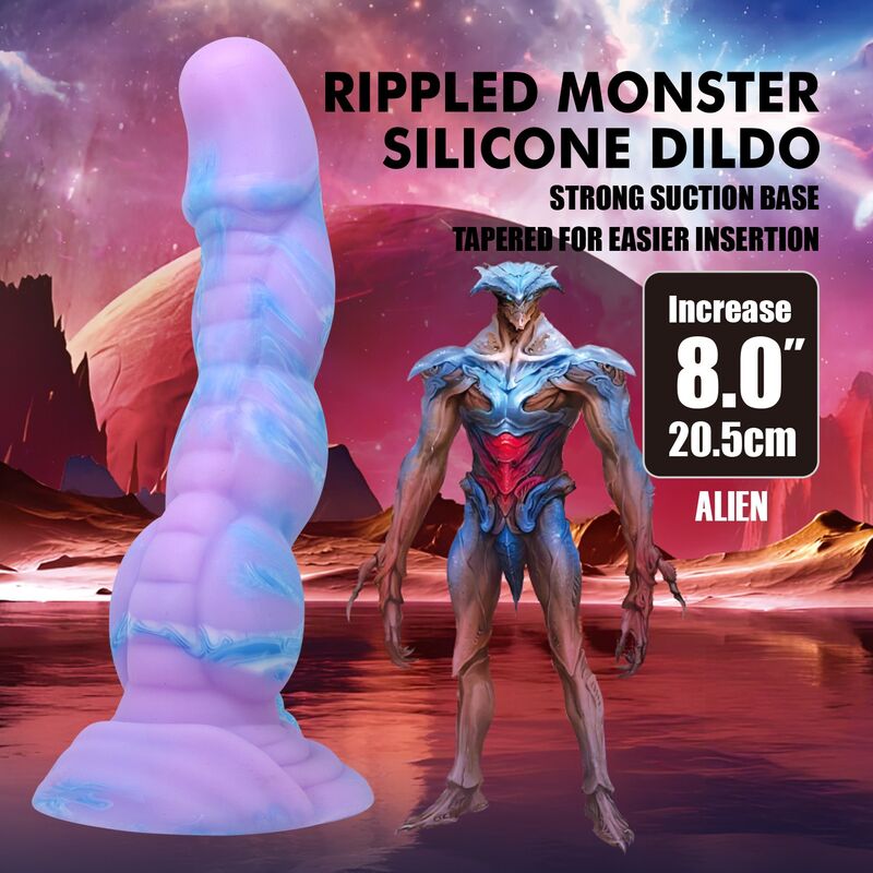 POWER MONSTERS - ALIEN FANTASY SILICONE DILDO 20.5 CM Ø 4.8 CM · Dildo & Stimulatoare (imaginea 7)