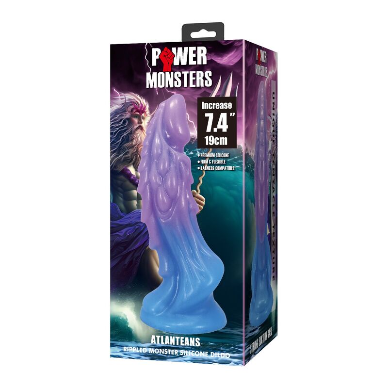 Power Monsters-Atlanteans Dildo cu Ventuză 19 cm 3 POWER MONSTERS - ATLANTEANS REALISTIC DILDO WITH SUCTION CUP 19 CM Ø 5 CM BLUE & PURPLE · Dildo & Stimulatoare (imaginea 3)