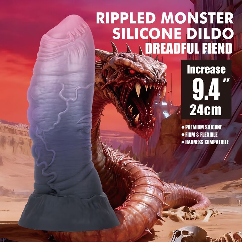 Power Monsters-Dreadful Fiend Dildo Fantasy 24 cm 7 POWER MONSTERS - DREADFUL FIEND BICOLOR FANTASY SILICONE DILDO 24 CM Ø 6 CM · Dildo & Stimulatoare (imaginea 7)