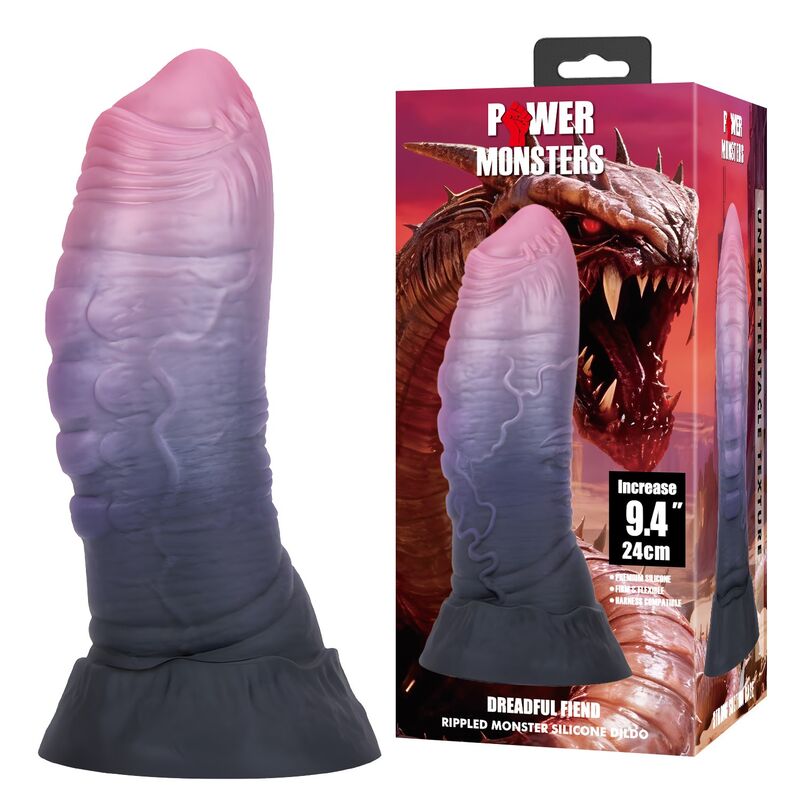 Power Monsters-Dreadful Fiend Dildo Fantasy 24 cm 6 POWER MONSTERS - DREADFUL FIEND BICOLOR FANTASY SILICONE DILDO 24 CM Ø 6 CM · Dildo & Stimulatoare (imaginea 6)