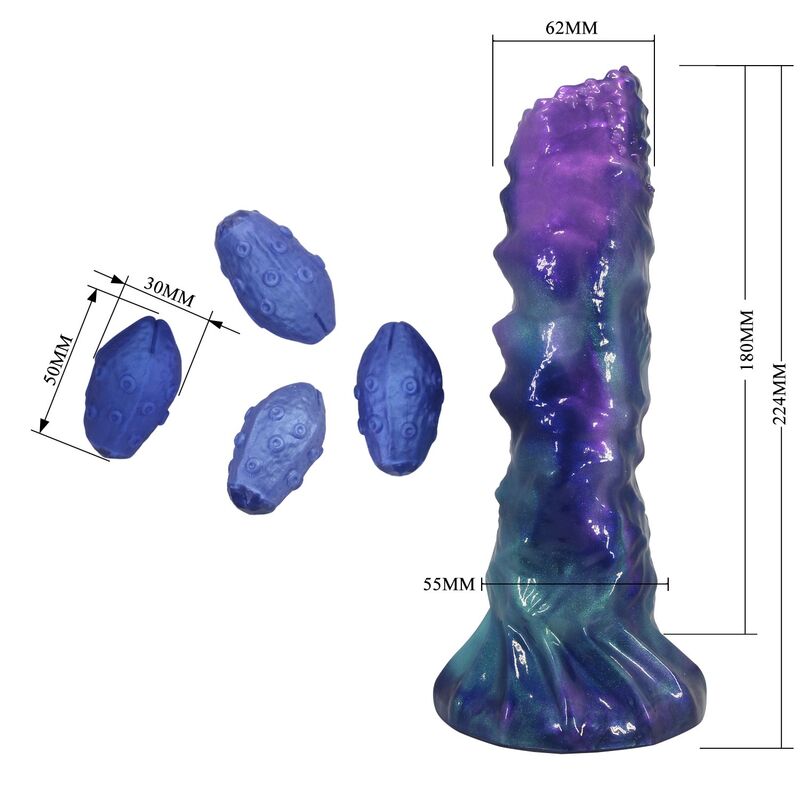 POWER MONSTERS - DUSKWALKER SENTINEL TRICOLOR INFLATABLE FANTASY SILICONE DILDO 23 CM Ø 5 CM · Dildo & Stimulatoare (imaginea 7)
