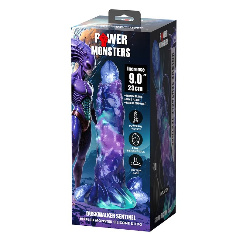 POWER MONSTERS - DUSKWALKER SENTINEL TRICOLOR INFLATABLE FANTASY SILICONE DILDO 23 CM Ø 5 CM · Dildo & Stimulatoare (imaginea 9)