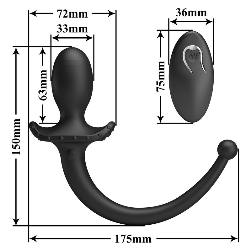 MR PLAY - WIRELESS REMOTE CONTROL ANAL AND PERINEUM VIBRATOR BLACK · Jucarii Anale (imaginea 6)