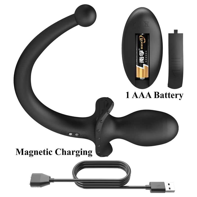 MR PLAY - WIRELESS REMOTE CONTROL ANAL AND PERINEUM VIBRATOR BLACK · Jucarii Anale (imaginea 3)