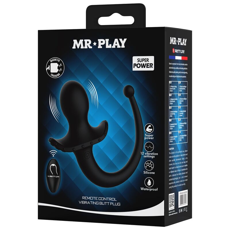 MR PLAY - WIRELESS REMOTE CONTROL ANAL AND PERINEUM VIBRATOR BLACK · Jucarii Anale (imaginea 4)
