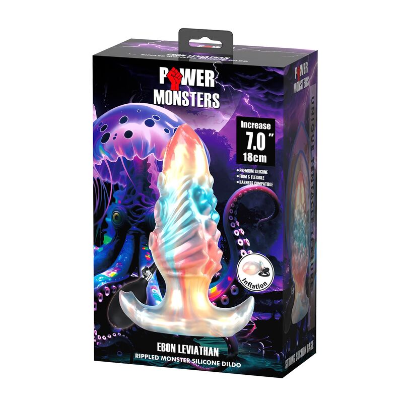 Power Monsters-Ebon Leviathan Dop Anal Gonflabil 18 cm 4 POWER MONSTERS - EBON LEVIATHAN TRICOLOR INFLATABLE FANTASY ANAL PLUG 18 CM · Jucarii Anale (imaginea 4)