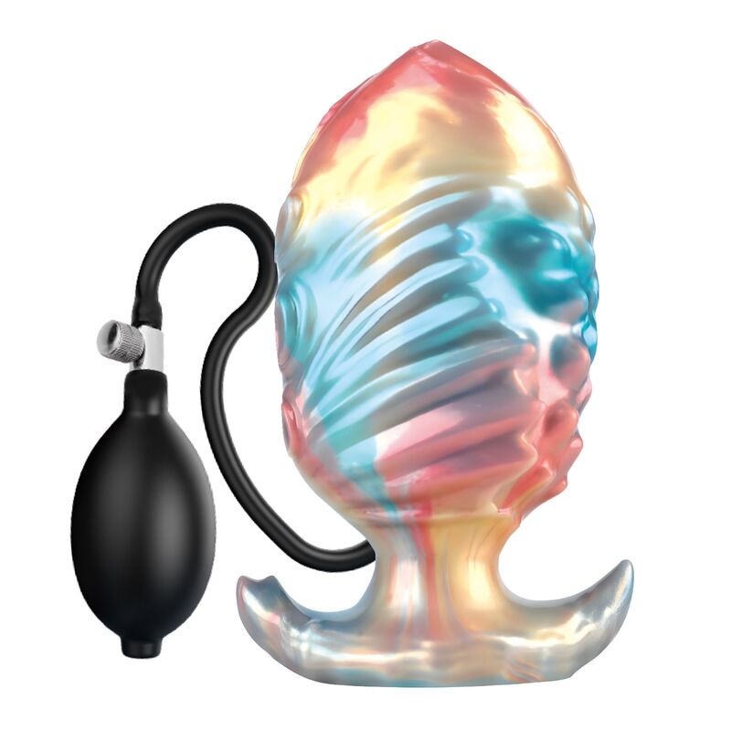 POWER MONSTERS - EBON LEVIATHAN TRICOLOR INFLATABLE FANTASY ANAL PLUG 18 CM · Jucarii Anale