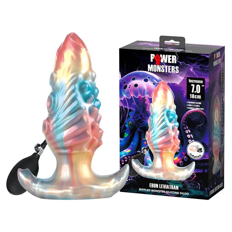 Power Monsters-Ebon Leviathan Dop Anal Gonflabil 18 cm 9 POWER MONSTERS - EBON LEVIATHAN TRICOLOR INFLATABLE FANTASY ANAL PLUG 18 CM · Jucarii Anale (imaginea 9)