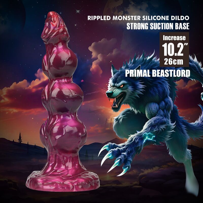 Power Monsters-Primal Beastlord Dildo Fantasy 26 cm Roz 7 POWER MONSTERS - PRIMAL BEASTLORD PINK TRANSLUCENT FANTASY SILICONE DILDO 26 CM Ø 5 CM · Dildo & Stimulatoare (imaginea 7)