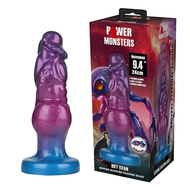 Power Monsters-Rift Titan Dildo Gonflabil 24 cm 3 POWER MONSTERS - RIFT TITAN BICOLOR INFLATABLE FANTASY SILICONE DILDO 24 CM Ø 5 CM · Dildo & Stimulatoare (imaginea 3)