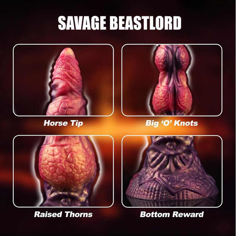 Power Monsters-Savage Beastlord Dildo Fantasy 24 cm 4 POWER MONSTERS - SAVAGE BEASTLORD TRICOLOR FANTASY SILICONE DILDO 24 CM Ø 5 CM · Dildo & Stimulatoare (imaginea 4)