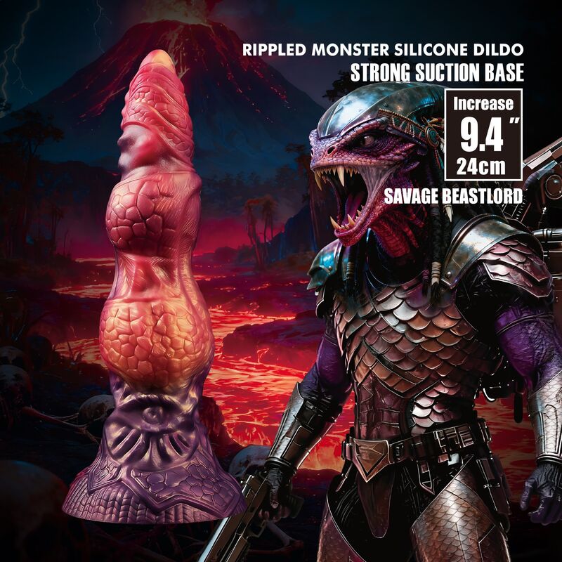 Power Monsters-Savage Beastlord Dildo Fantasy 24 cm 3 POWER MONSTERS - SAVAGE BEASTLORD TRICOLOR FANTASY SILICONE DILDO 24 CM Ø 5 CM · Dildo & Stimulatoare (imaginea 3)