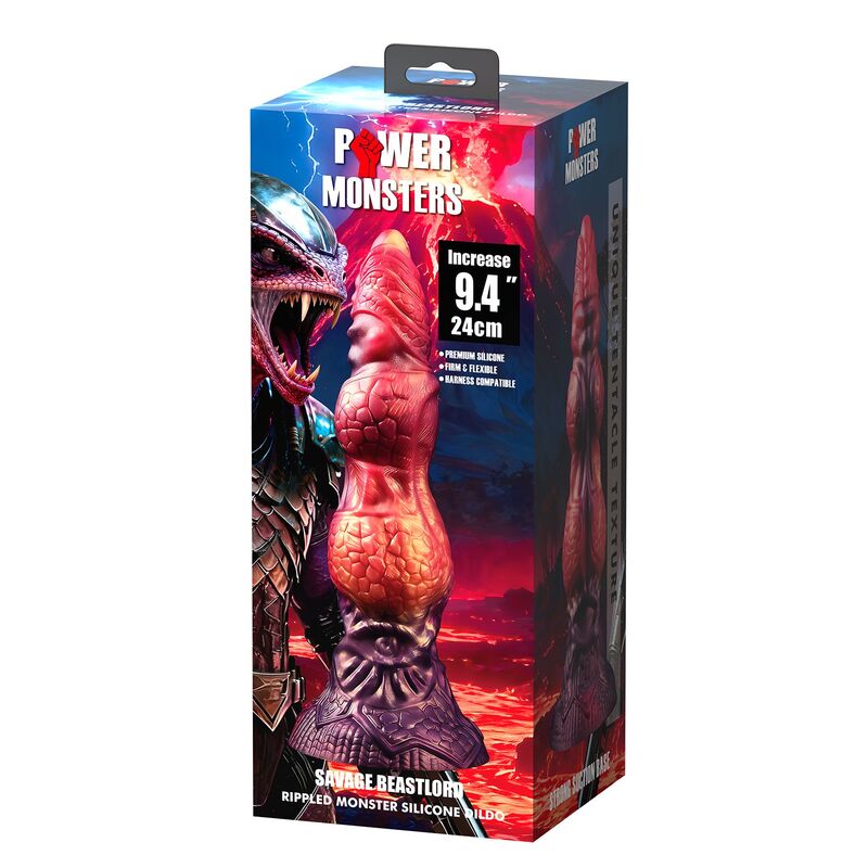 Power Monsters-Savage Beastlord Dildo Fantasy 24 cm 6 POWER MONSTERS - SAVAGE BEASTLORD TRICOLOR FANTASY SILICONE DILDO 24 CM Ø 5 CM · Dildo & Stimulatoare (imaginea 6)