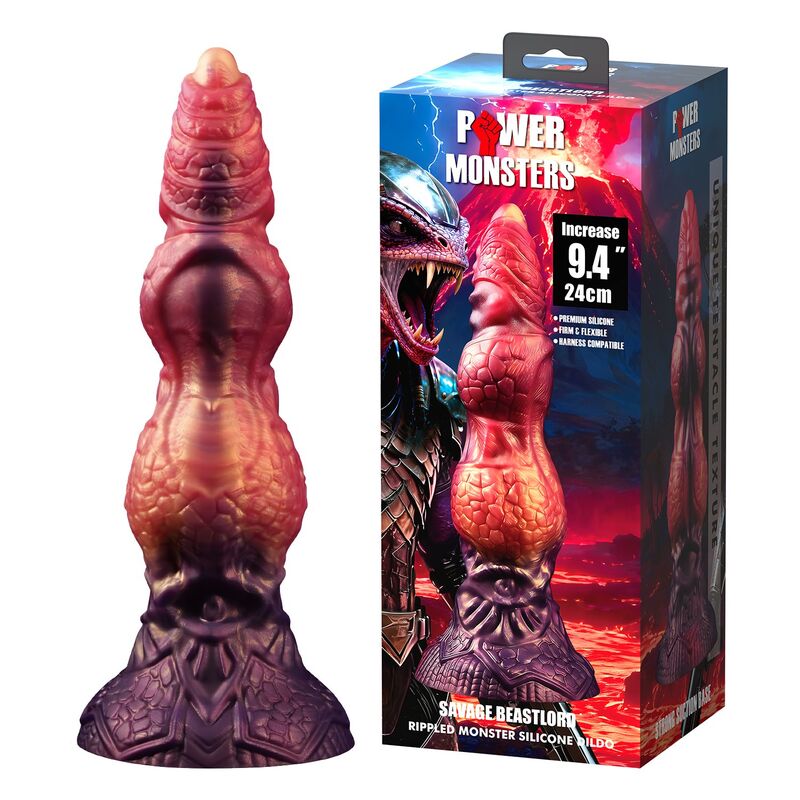 Power Monsters-Savage Beastlord Dildo Fantasy 24 cm 7 POWER MONSTERS - SAVAGE BEASTLORD TRICOLOR FANTASY SILICONE DILDO 24 CM Ø 5 CM · Dildo & Stimulatoare (imaginea 7)