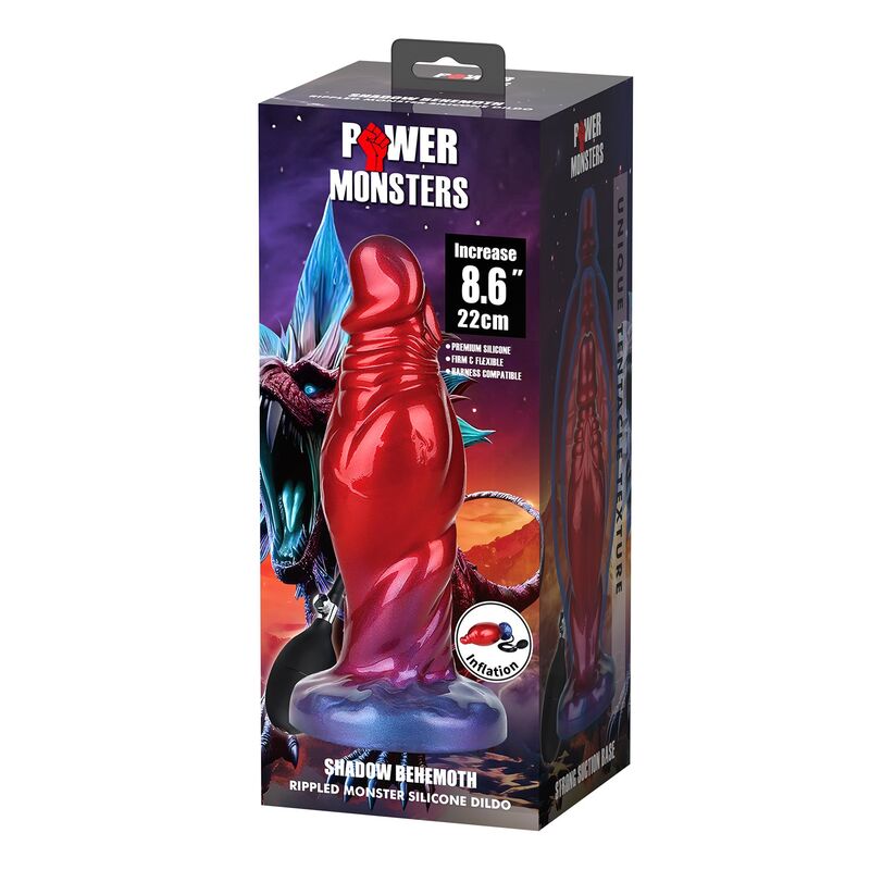 Power Monsters-Shadow Behemoth Dildo Gonflabil 22 cm 6 POWER MONSTERS - SHADOW BEHEMOTH BICOLOR INFLATABLE FANTASY SILICONE DILDO 22 CM Ø 5 CM · Jucarii Anale (imaginea 6)