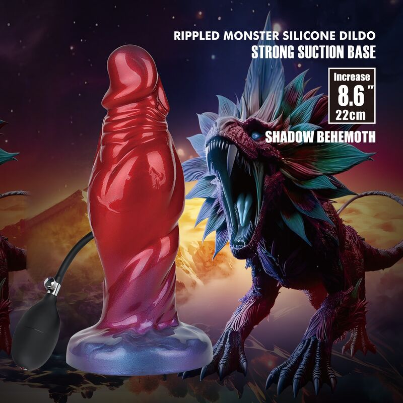 Power Monsters-Shadow Behemoth Dildo Gonflabil 22 cm 9 POWER MONSTERS - SHADOW BEHEMOTH BICOLOR INFLATABLE FANTASY SILICONE DILDO 22 CM Ø 5 CM · Jucarii Anale (imaginea 9)