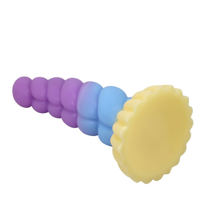 Power Monsters-Unicorn Tricolor Dildo Fantasy 22 cm 8 POWER MONSTERS - UNICORN TRICOLOR FANTASY SILICONE DILDO 22 CM Ø 5 CM · Dildo & Stimulatoare (imaginea 8)