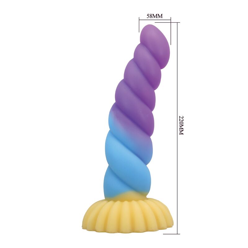 Power Monsters-Unicorn Tricolor Dildo Fantasy 22 cm 6 POWER MONSTERS - UNICORN TRICOLOR FANTASY SILICONE DILDO 22 CM Ø 5 CM · Dildo & Stimulatoare (imaginea 6)