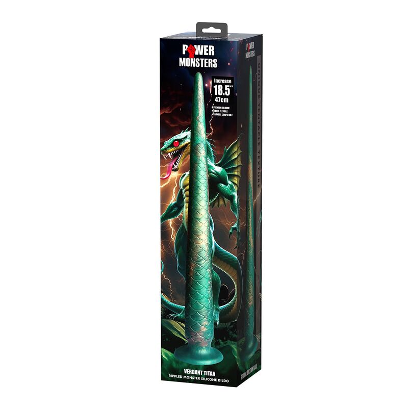 Power Monsters-Wildwyrm Tail Dildo Fantasy 47 cm 5 POWER MONSTERS - WILDWYRM TAIL BICOLOR FANTASY SILICONE DILDO 47 CM Ø 4 CM · Dildo & Stimulatoare (imaginea 5)