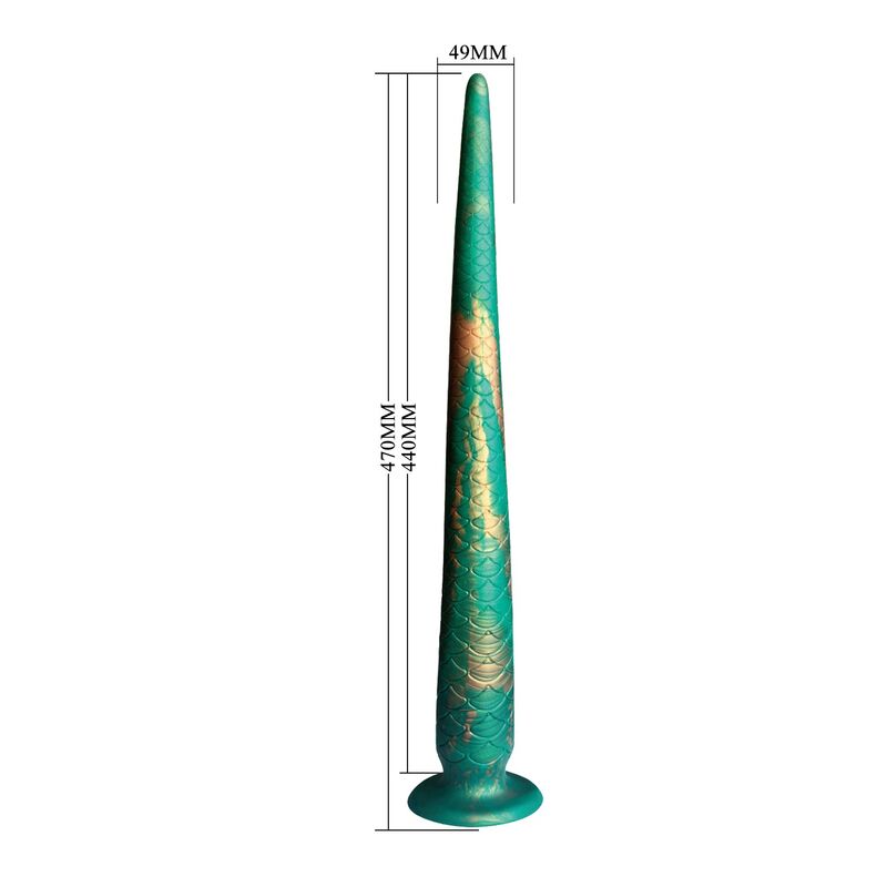 Power Monsters-Wildwyrm Tail Dildo Fantasy 47 cm 8 POWER MONSTERS - WILDWYRM TAIL BICOLOR FANTASY SILICONE DILDO 47 CM Ø 4 CM · Dildo & Stimulatoare (imaginea 8)