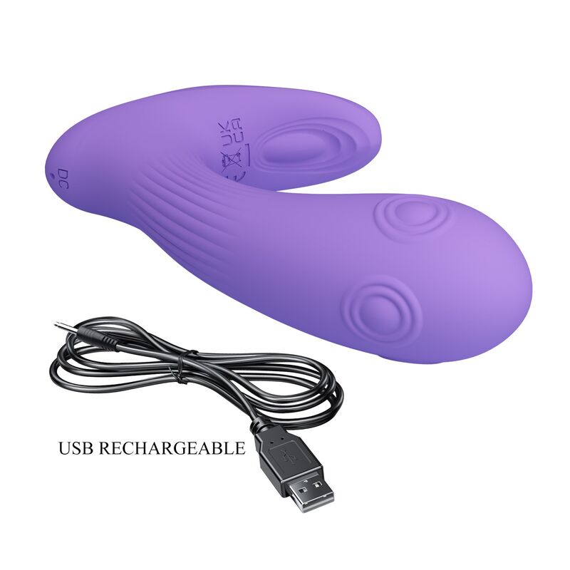 Pretty Love-Andromeda Vibrator cu Împingere și Vibrații Mov 4 PRETTY LOVE - ANDROMEDA RECHARGEABLE DUAL STIMULATION VIBRATOR PURPLE · Vibratoare (imaginea 4)