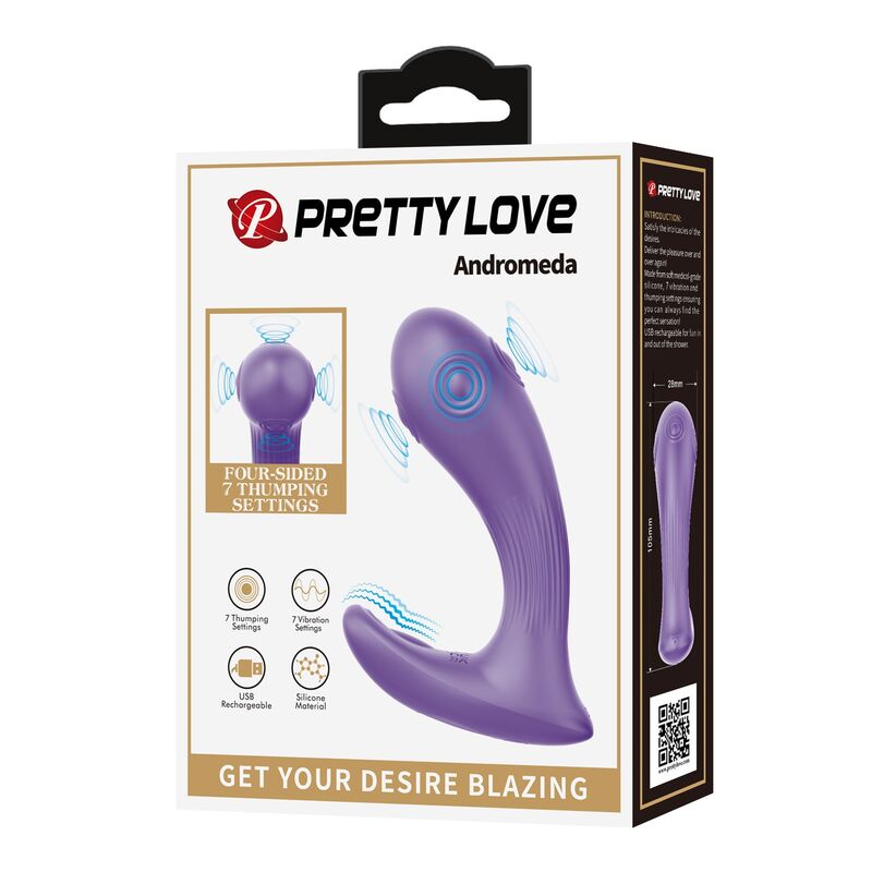 Pretty Love-Andromeda Vibrator cu Împingere și Vibrații Mov 6 PRETTY LOVE - ANDROMEDA RECHARGEABLE DUAL STIMULATION VIBRATOR PURPLE · Vibratoare (imaginea 6)