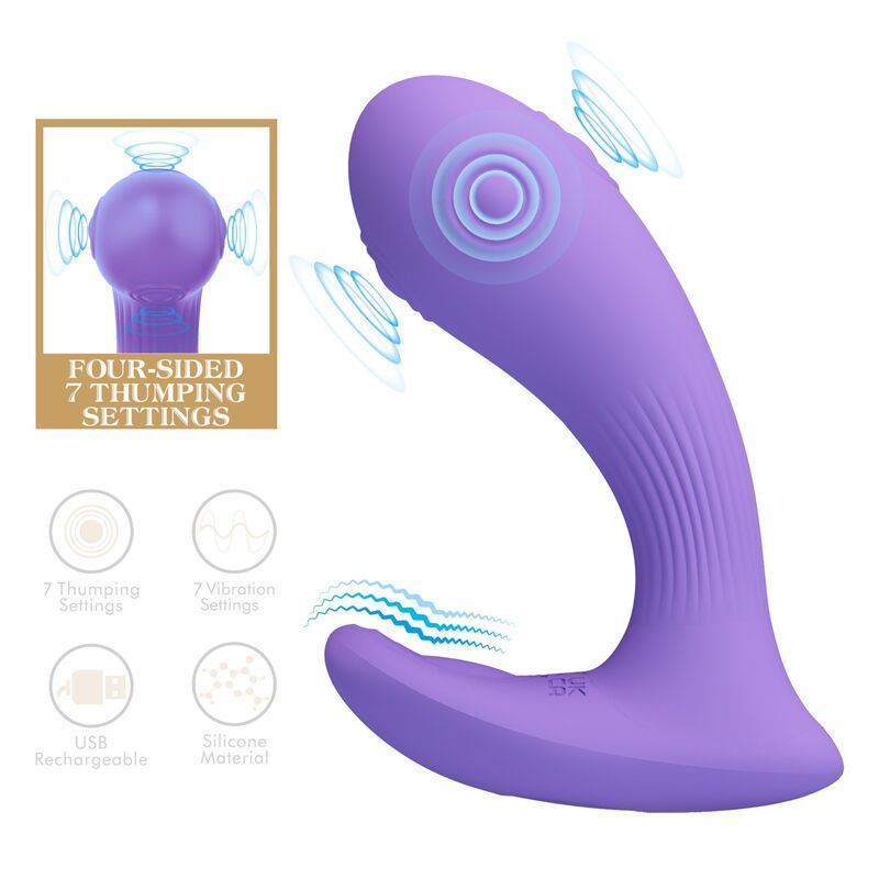 Pretty Love-Andromeda Vibrator cu Împingere și Vibrații Mov 5 PRETTY LOVE - ANDROMEDA RECHARGEABLE DUAL STIMULATION VIBRATOR PURPLE · Vibratoare (imaginea 5)