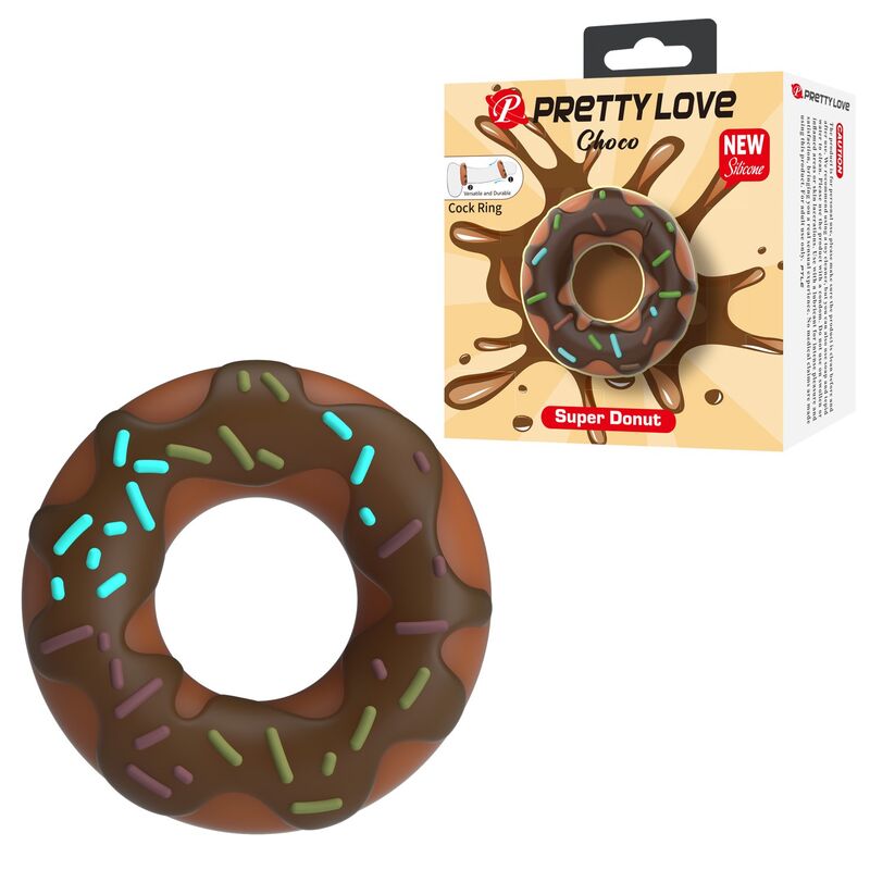 Pretty Love-Super Donut Inel pentru Penis din Silicon 4 PRETTY LOVE - SUPER DONUT PENIS RING BROWN · Inele & Mansoane Penis (imaginea 4)