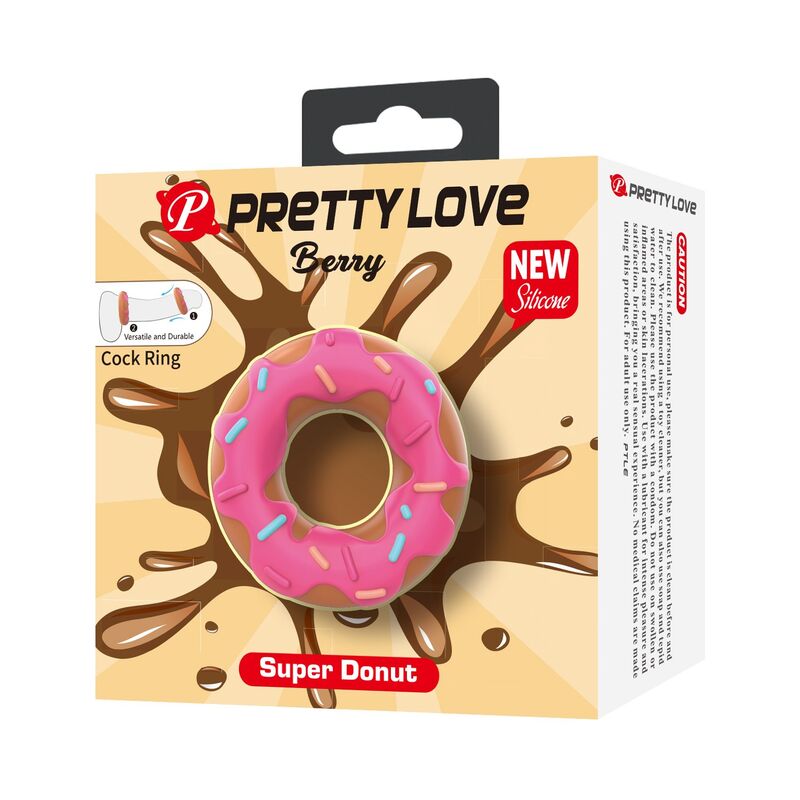 Pretty Love-Super Donut Inel pentru Penis din Silicon 10 PRETTY LOVE - SUPER DONUT PENIS RING PINK · Inele & Mansoane Penis (imaginea 3)