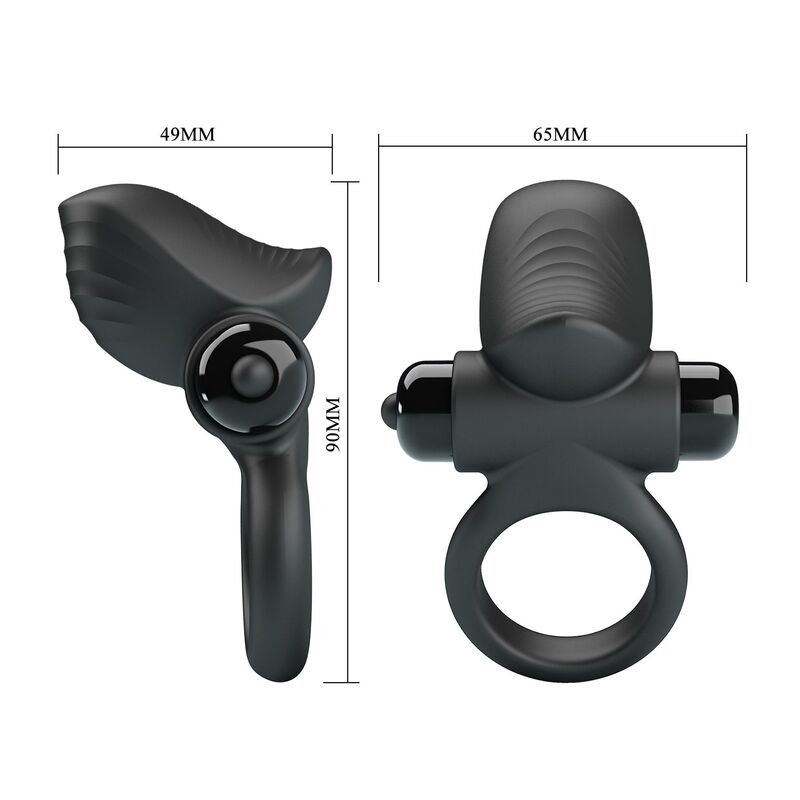 PRETTY LOVE - ADRIEN VIBRATING PENIS RING 10 FUNCTIONS BLACK · Inele & Mansoane Penis (imaginea 9)