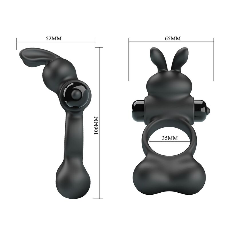 Pretty Love-Inel Vibrator cu Stimulator Iepuraș Negru 9 PRETTY LOVE - VIBRATING PENIS RING WITH BUNNY STIMULATOR 10 FUNCTIONS BLACK · Inele & Mansoane Penis (imaginea 9)