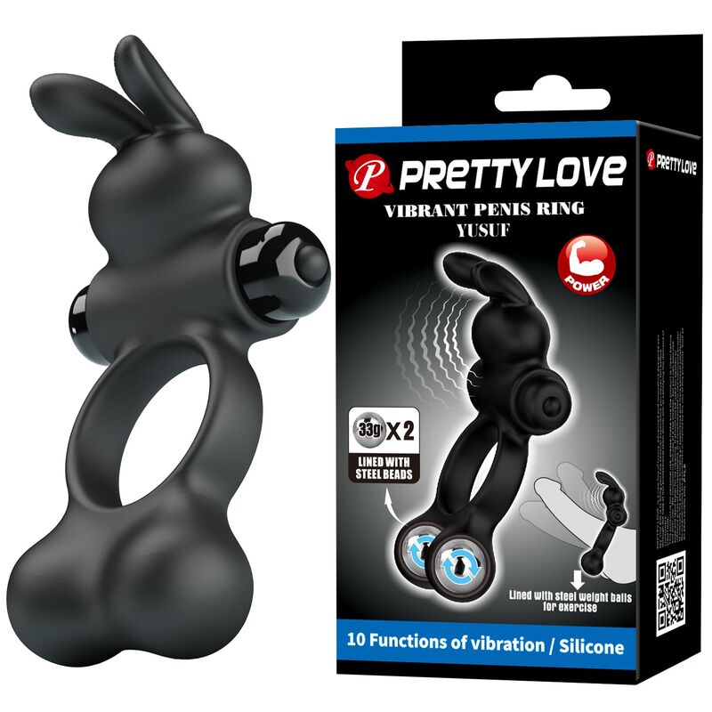 Pretty Love-Inel Vibrator cu Stimulator Iepuraș Negru 10 PRETTY LOVE - VIBRATING PENIS RING WITH BUNNY STIMULATOR 10 FUNCTIONS BLACK · Inele & Mansoane Penis (imaginea 10)