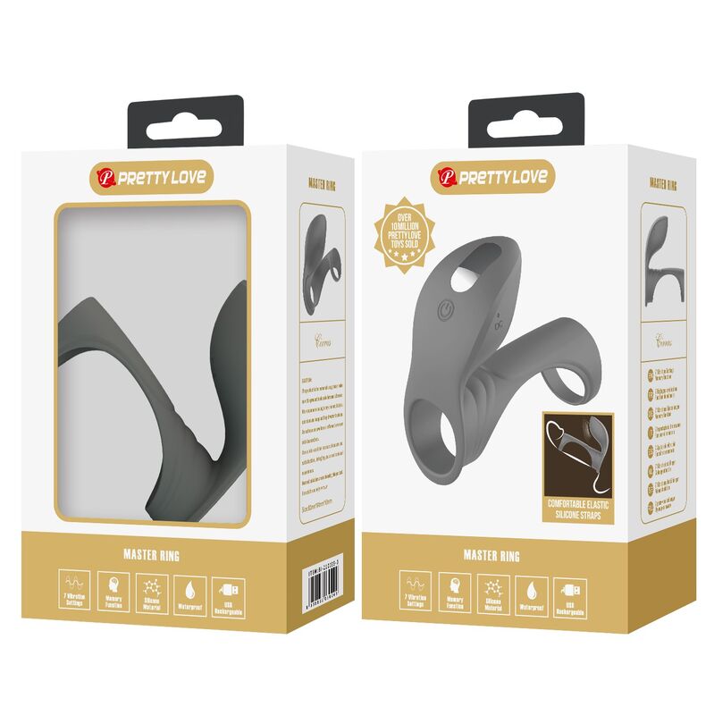 Pretty Love-Inel Vibrator Reîncărcabil cu Stimulator Dublu 9 PRETTY LOVE - RECHARGEABLE VIBRATING RING WITH DUAL STIMULATOR · Inele & Mansoane Penis (imaginea 9)