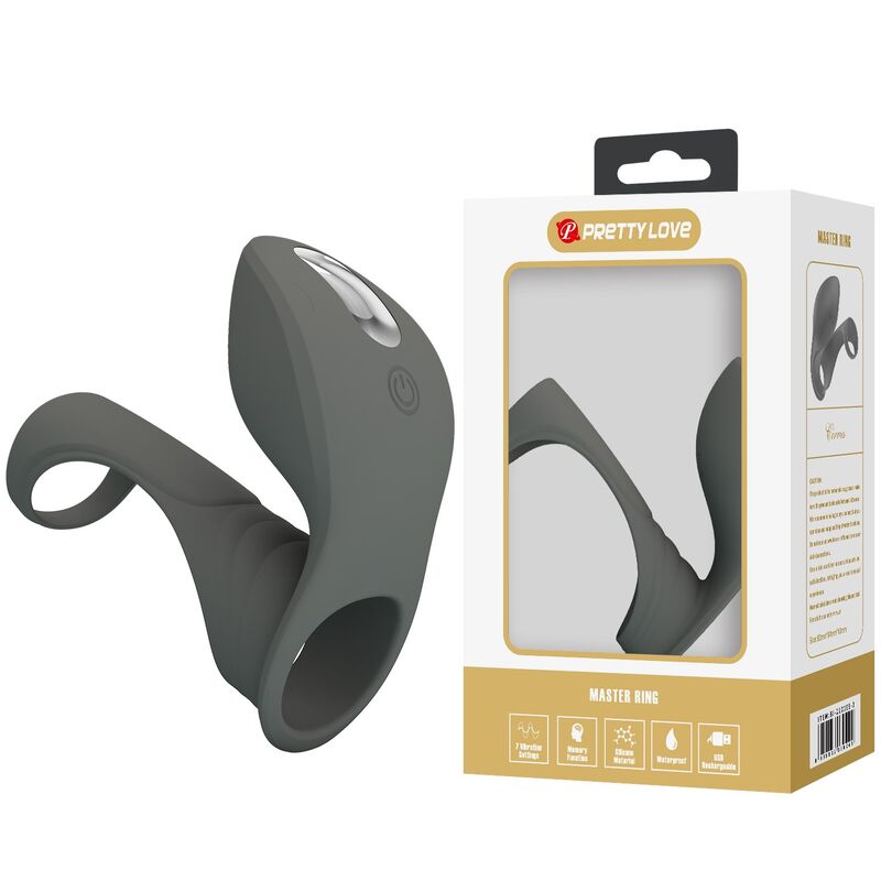 Pretty Love-Inel Vibrator Reîncărcabil cu Stimulator Dublu 2 PRETTY LOVE - RECHARGEABLE VIBRATING RING WITH DUAL STIMULATOR · Inele & Mansoane Penis (imaginea 2)