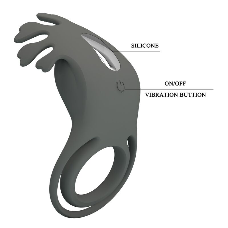 PRETTY LOVE - RECHARGEABLE VIBRATING RING WITH STIMULATOR · Inele & Mansoane Penis (imaginea 10)