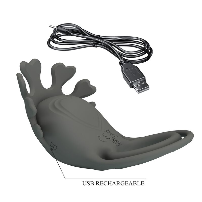 PRETTY LOVE - RECHARGEABLE VIBRATING RING WITH STIMULATOR · Inele & Mansoane Penis (imaginea 5)
