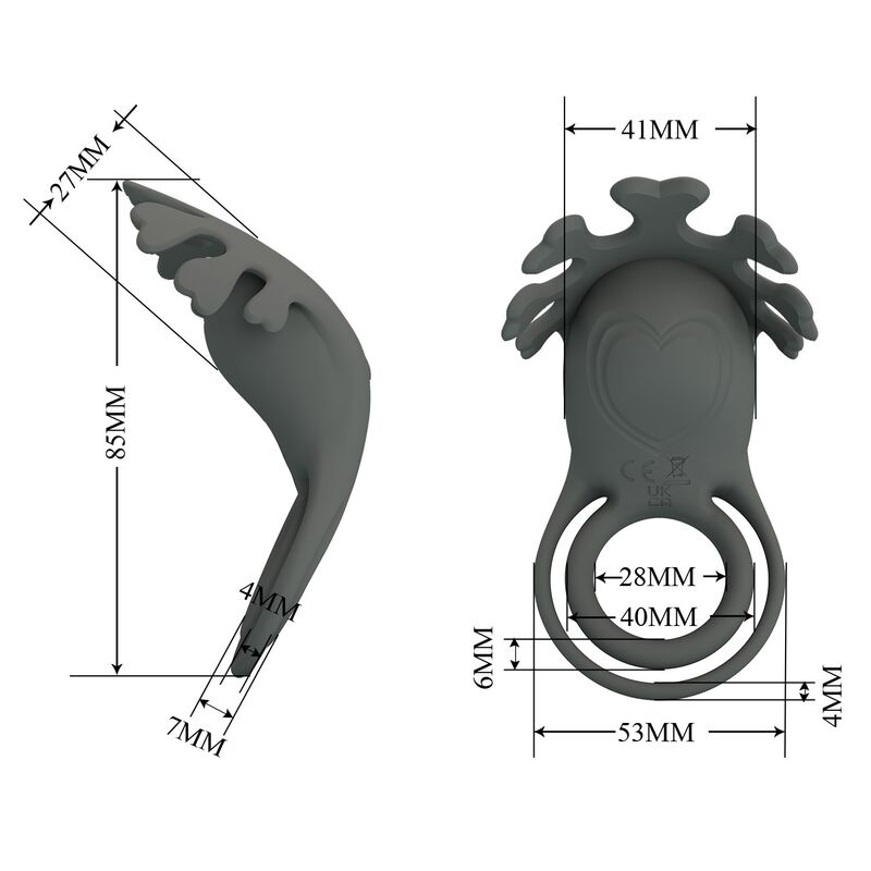 PRETTY LOVE - RECHARGEABLE VIBRATING RING WITH STIMULATOR · Inele & Mansoane Penis (imaginea 7)