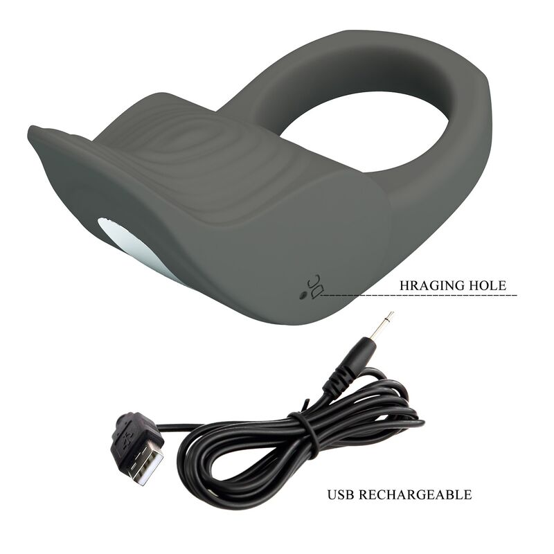 PRETTY LOVE - RECHARGEABLE FLEXIBLE SILICONE VIBRATING RING · Inele & Mansoane Penis (imaginea 8)