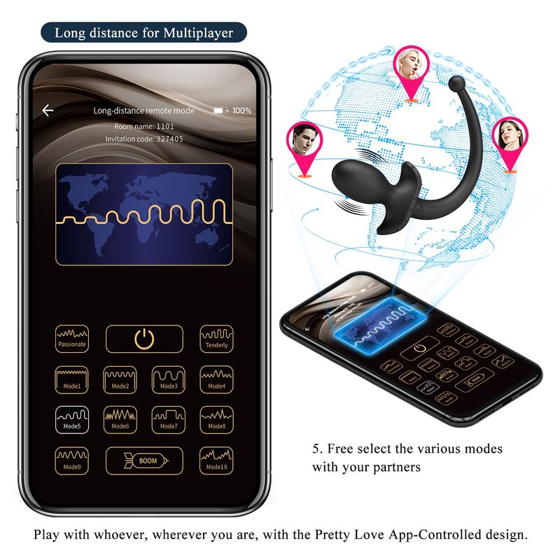 Pretty Love-Anthony Vibrator Anal și Perineu cu Aplicație 10 PRETTY LOVE - ANTHONY APP CONTROL ANAL AND PERINEUM VIBRATOR BLACK · Jucarii Anale (imaginea 10)