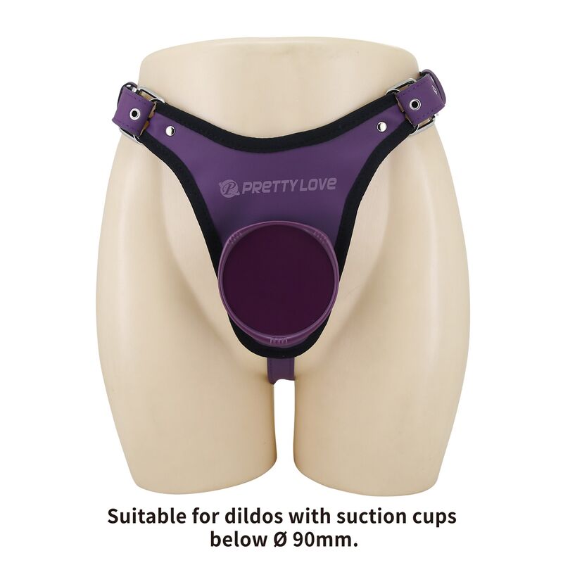 Pretty Love-Chiloți Ham Strap-on Universal Mov și Negru 2 PRETTY LOVE - UNIVERSAL STRAP-ON HARNESS BRIEFS PURPLE AND BLACK · Strapon & Harness (imaginea 2)